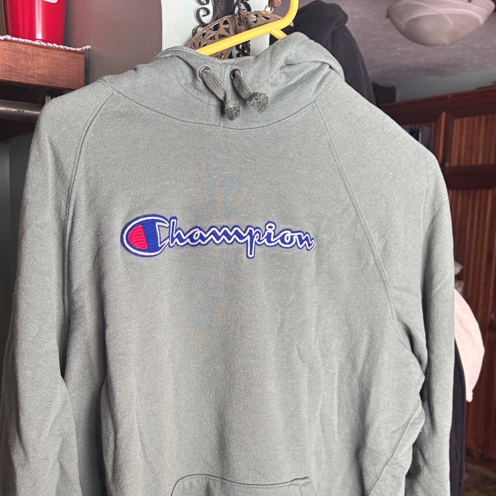 Champion Men's Sage Green Hoodie